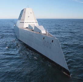 Navy Christens Second Zumwalt-Class Destroyer as USS Michael Monsoor